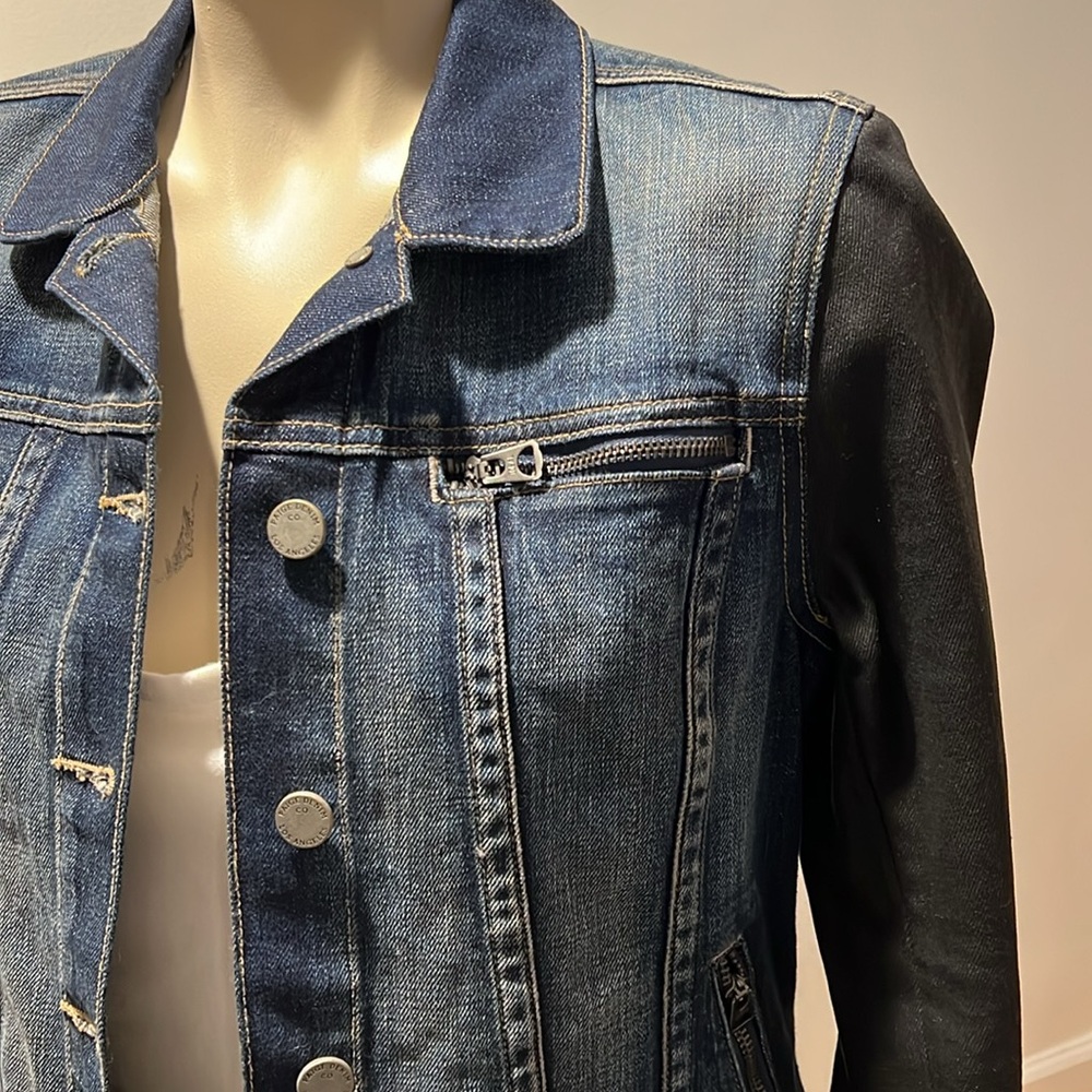 PAIGE JEAN JACKET w/COATED SLEEVES - Picture 2 of 8